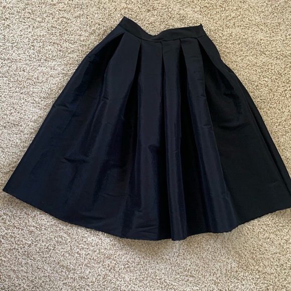 Fashionomics Best Cody side zipper, black shimmer fit and flare skirt midi SZ S - Picture 1 of 10